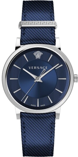 Versace Herreklokke VE5A00120 V Circle Blå/Lær Ø42 mm Versace Herreklokke VE5A00120 V Circle Blå/Lær Ø42 mm