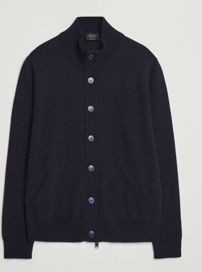 Brioni Cashmere Cardigan Jacket Navy