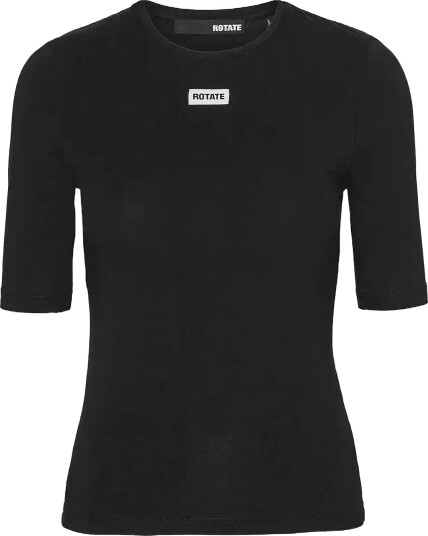 ROTATE Birger Christensen Short Sleeve T Shirt Black XS