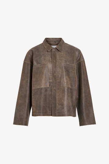 Rouge Edit Skinn jakke rouNila LS Leather Overshirt Brun Rouge Edit Skinn jakke rouNila LS Leather Overshirt Brun