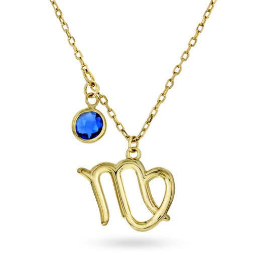 Pan Jewelry, Smykke i 925 forgylt sølv med zirkonia og horoskop Jomfruen