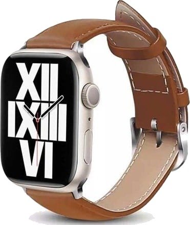 CRONG Noble Band - Genuine Leather Strap for Apple Watch 44/45/46/49 mm (Mocha)