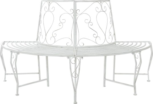 vidaXL Trebens 4 seter 160 x 80 x 89 cm steel Antikk hvit halvrund
