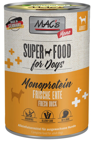 Mac'S Mono Super Food For Dogs And 800G Våtfôr