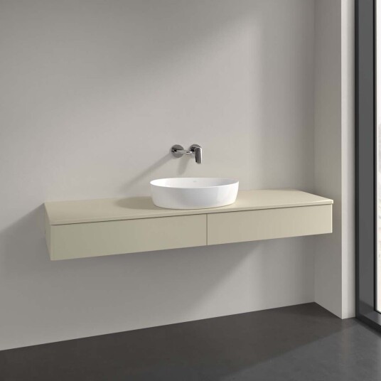 Villeroy & Boch Antao Servantskap med 2 skuffer 160x50x19 cm m/lys Grå Matt Villeroy & Boch Antao Servantskap med 2 skuffer 160x50x19 cm m/lys Grå Matt