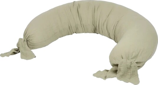 Nobodinoz Maternity Pillow In Washed Double Muslin Wabi Sabi Khaki Green One Size