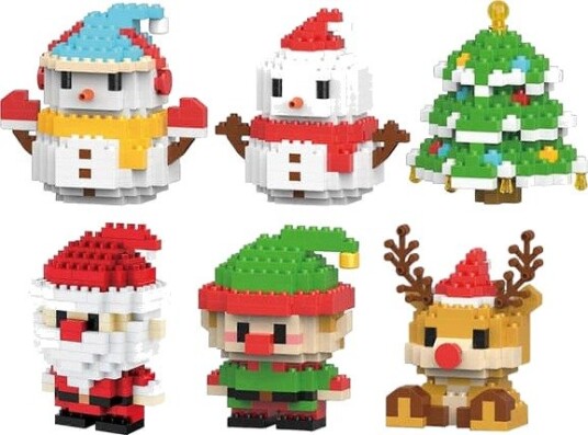 Julenisse Byggeklosser Sett Kompatibelt med Lego Julekalender 2026 Stabling Nye Leker Julegaveeske Nyttår Julegaver 6 Stk.