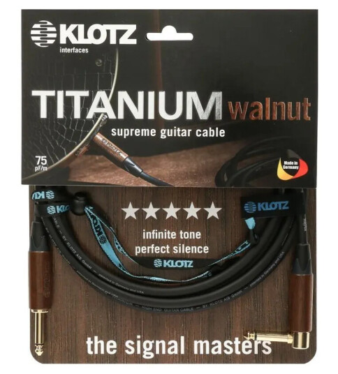 Klotz Tiwpr Titanium Supreme Guitar Cbl Walnut Sleeves 6m