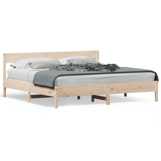 vidaXL Sengeramme med hodegavl 180x200 cm heltre furu 8721012430464