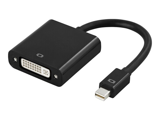 Deltaco Mini DisplayPort til DVI-I Adapter 0,1 m - Svart Deltaco Mini DisplayPort til DVI-I Adapter 0,1 m - Svart