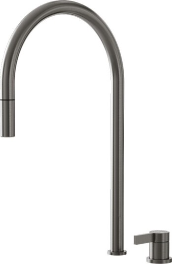 Lavabo Alkymist 787 RS kjøkkenkran med uttrekkbar overflate, pistolmetall Sort krom
