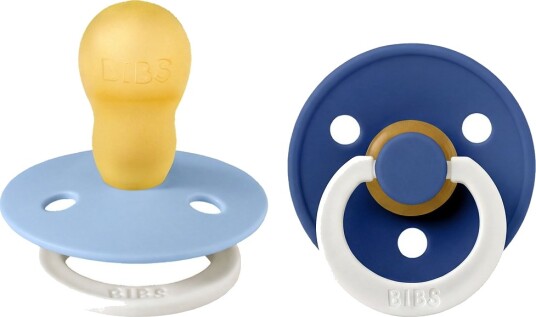 BIBS Colour Lysende smokker Str. 3 Rund 2-pack Sky Blue/ BIBS 18+md Smokk Blå Lyseblå