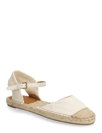 Lauren Ralph Lauren Robby Canvas Espadrille Flat Cream 39 Lauren Ralph Lauren Robby Canvas Espadrille Flat Cream 39