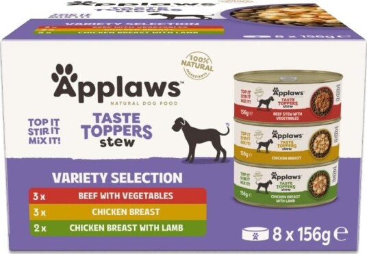 Applaws Hund Taste Toppers I Kraft 8 X 156 G Smaksblanding Av Lapskaus Applaws Hund Taste Toppers I Kraft 8 X 156 G Smaksblanding Av Lapskaus