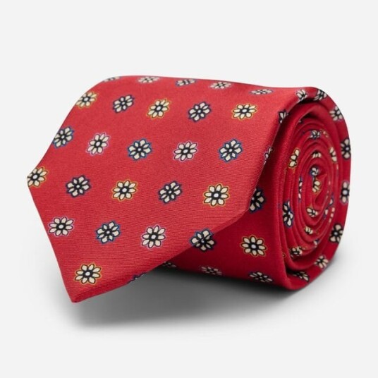 Ferner Jacobsen Silk Tie - Red Fabric Rød OS
