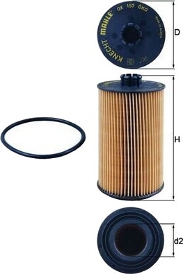 Oljefilter MAHLE ORIGINAL OX 157D