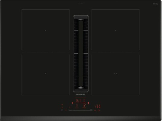 Siemens iQ500 70 cm Induksjonstopp med Innebygd Vifte Black