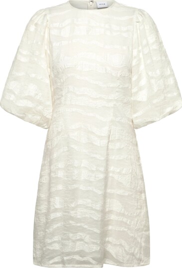 Vila Vihalli 2/4 Volume Sleeve Dress   Cream   44