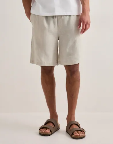 Que Sera Sera Louis Linen Shorts Linshorts Beige