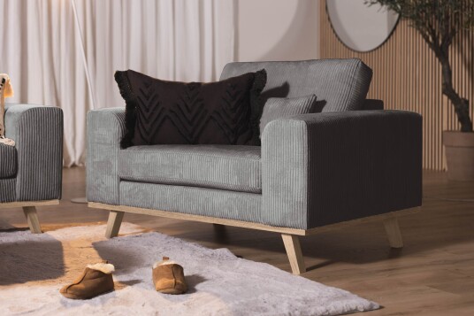 Scandinavian Choice Copenhagen Lenestol Cordfløyel Grå