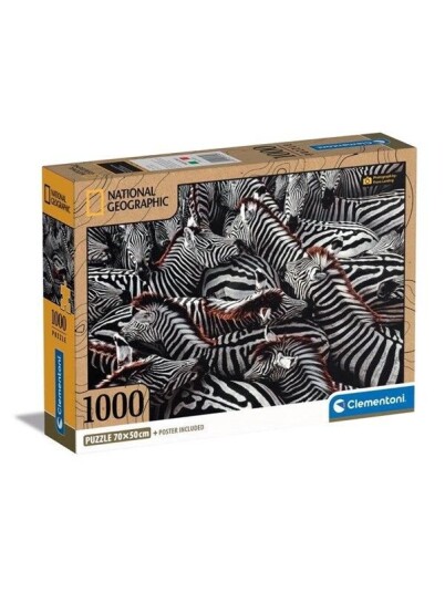 Clementoni Jigsaw Puzzle National Geographics - Zebra 1000 pcs. Gulv Clementoni Jigsaw Puzzle National Geographics - Zebra 1000 pcs. Gulv