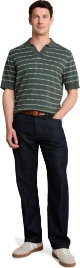 Tom Tailor Striped Knit Polo Khaki green XL