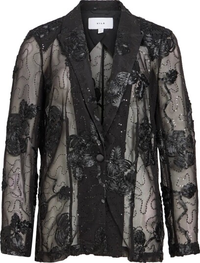 Vila Viditte L/S Blazer/Dc/Bfs BLACK BEAUTY 34