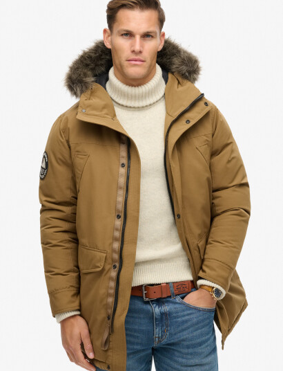 Superdry Everest Faux Fur Parka Jacket Brown S Superdry Everest Faux Fur Parka Jacket Brown S