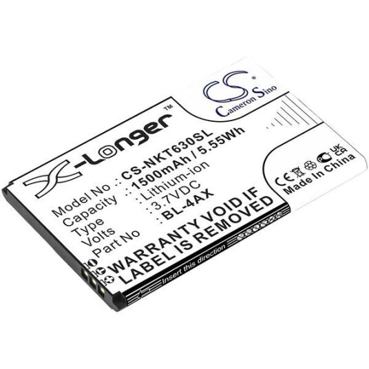 Nokia 6300 4G batteri (1500 mAh 3.7 V, Sort)