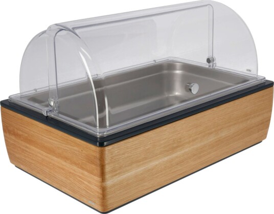 VEGA Buffet Display Montana høy 10 cm GN 1/1 i rustfritt stål GN 1/1 Transparent