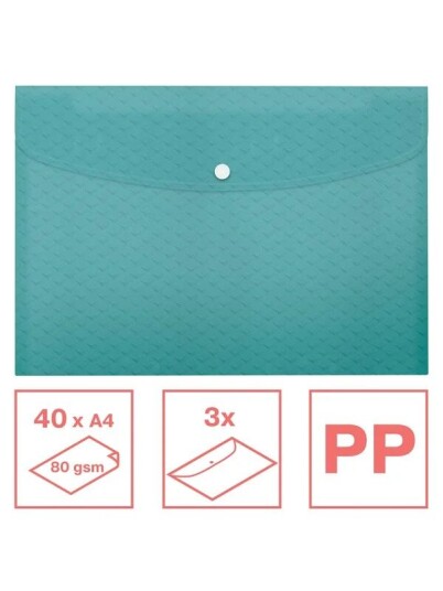 Esselte Colour'Breeze A4 Document Wallet PP Pack of 3 Blue
