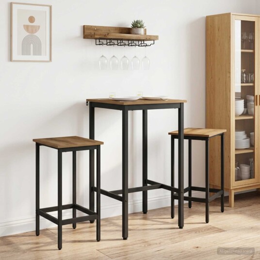 vidaXL Barbord 52 x 52 x 90 cm Konstruert tre Artisan eik Rektangulær