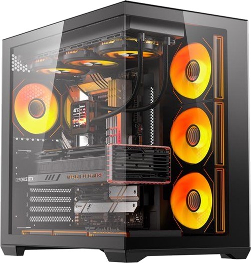 Darkflash C280 Kabinett 7 Fans svart C280 BLK +7F