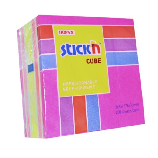 Stick"n Neonkube 76x76 400 Blad Rosa Stick"n Neonkube 76x76 400 Blad Rosa
