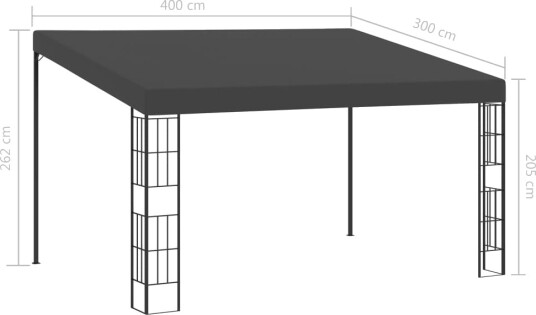vidaXL Veggmontert paviljong 3x4 m antrasitt stoff vidaXL Veggmontert paviljong 3x4 m antrasitt stoff