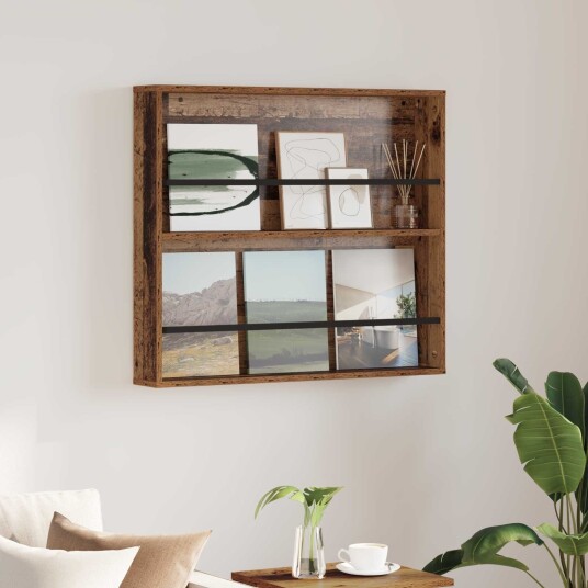 vidaXL Magasinreol Gammelt tre 80 x 12 x 70 cm Konstruert tre