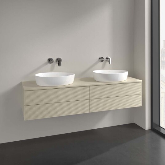 Villeroy & Boch Antao Servantskap med 4 skuffer 160x50x36 cm m/lys Grå Matt Villeroy & Boch Antao Servantskap med 4 skuffer 160x50x36 cm m/lys Grå Matt