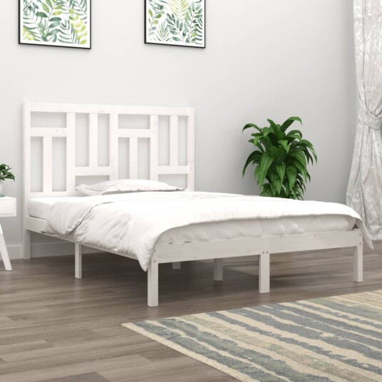 vidaXL Sengeramme hvit heltre furu 150x200 cm 5FT King Size 8720287032991