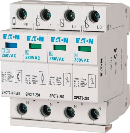 Eaton Plug-in surge arresters 3pole+n 280vac 20 ka