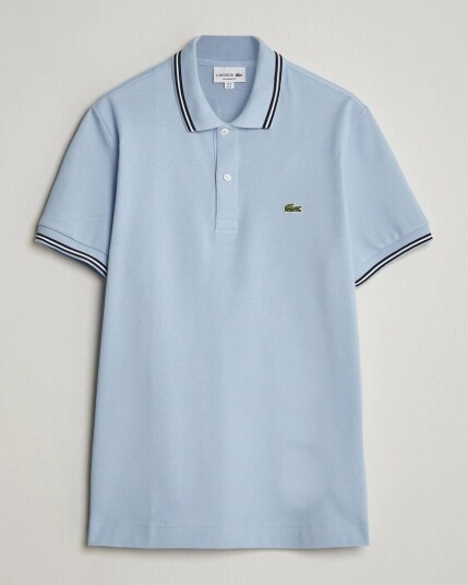 Lacoste Original Tipped Polo Piké Chambray Lacoste Original Tipped Polo Piké Chambray