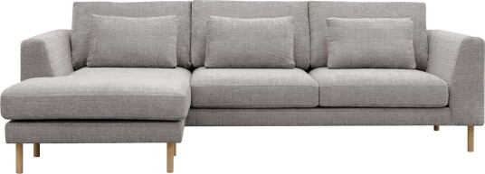 Florenz 3 seters Sofa med Divan Venstre Lysegrå