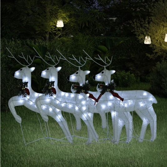 vidaXL Julereinsdyr 4 stk hvit 80 LED vidaXL Julereinsdyr 4 stk hvit 80 LED