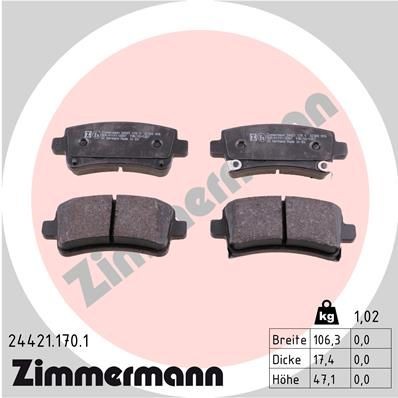 Bremseklosser ZIMMERMANN 24421.170.1 Bremseklosser ZIMMERMANN 24421.170.1