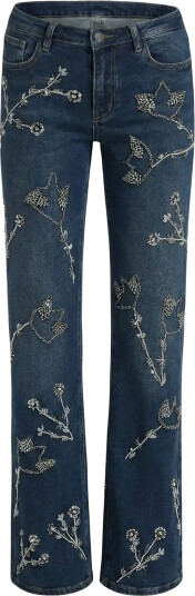 OW Collection Nova Embellished Denim Jeans Blue S
