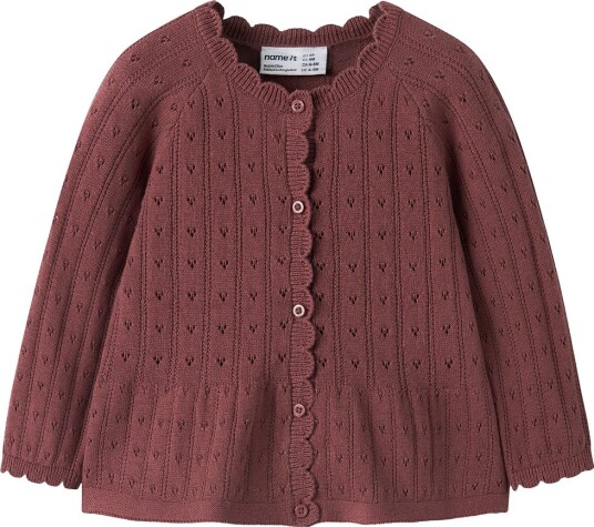 Name It Cardigan Strikk NbfOxenia Wild Ginger Name It 56 Cardigan Bordeaux
