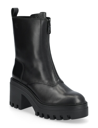 Calvin Klein Chunky Heeled Zip Boot Lth - Black - 41