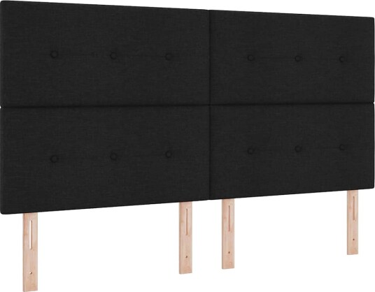  Box Spring Seng med Madrass & Benk Svart 180x200 cm Stoff