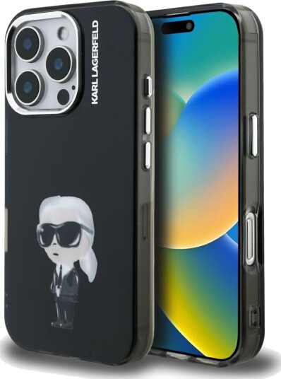 Karl Lagerfeld Aquarelle MagSafe Etui for iPhone 16 Pro Max - Sort