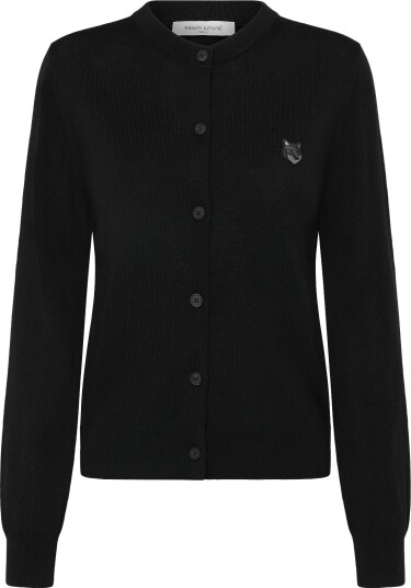 Maison Kitsune Bold Fox Head Patch Regular Cardigan   Black   M