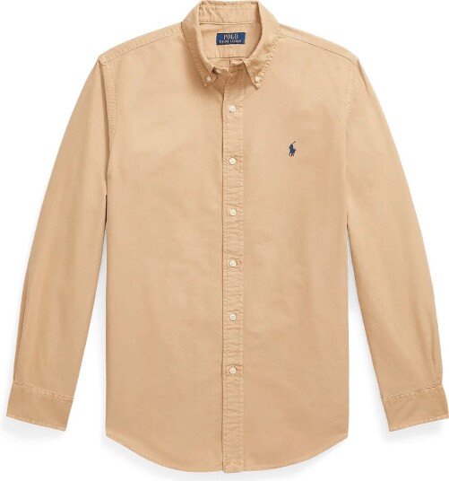 Polo Ralph Lauren Custom Fit Garment Dyed Oxford Shirt CLASSIC CAMEL W XL